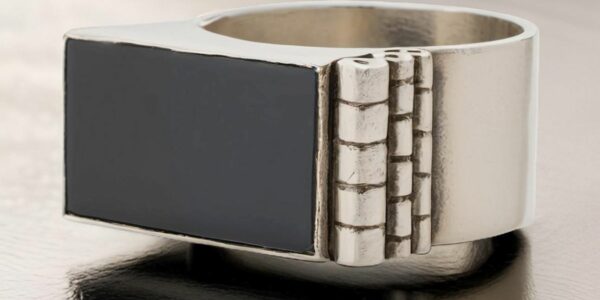 Bijoux Moteurs Silver And Onyx Ring By Jean Despres Ai Recreation.