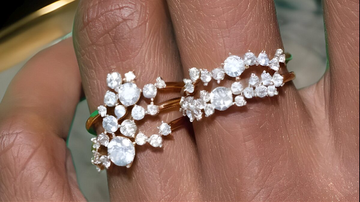 Diamond Rings By Heloise And Abelard, Shown On A Model'S Hand. Image Created Using Ai Tools.