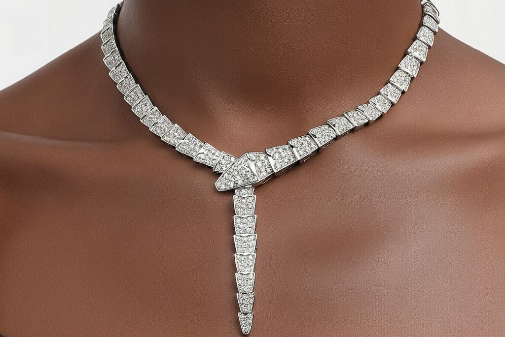 Ai Recreation Of A Bulgari Serpenti Necklace.